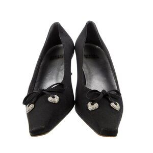 Stuart Weitzman Bow Accent Kitten Heels